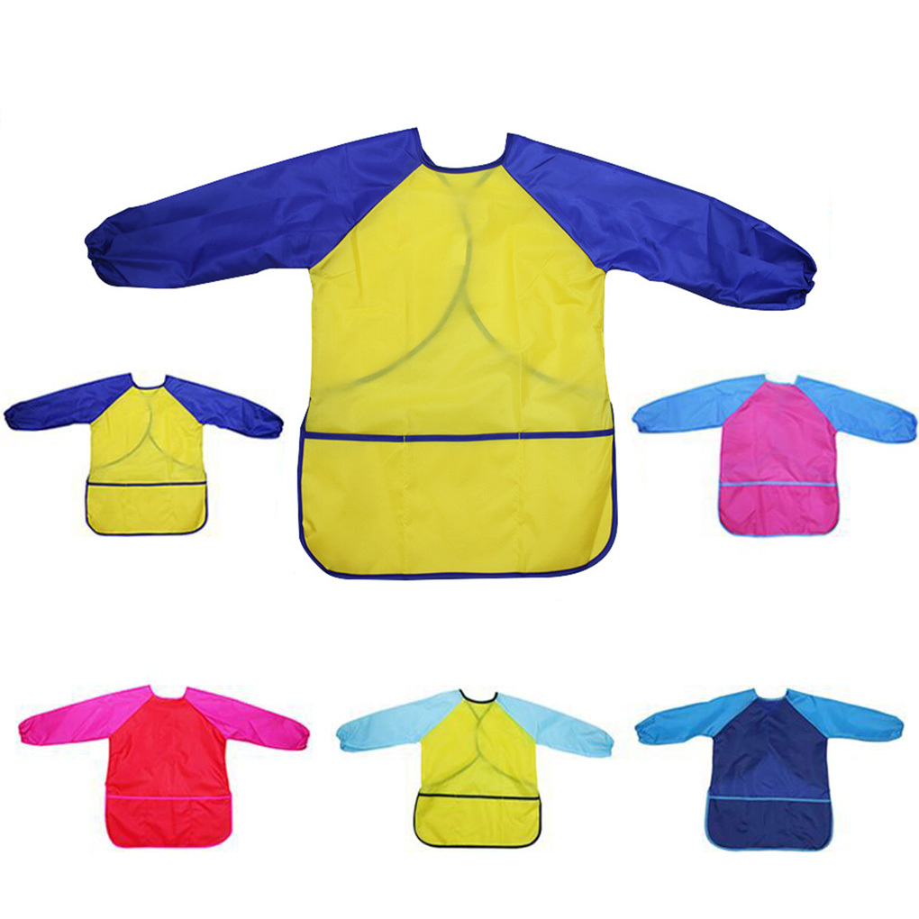 Aprons Learning Education Interesting Toys Waterproof Painting Apron Portable Children Smock Long Sleeve - Image 6