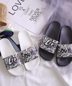 Summer Sandals And Slippers Couple Taking a Bath at Home