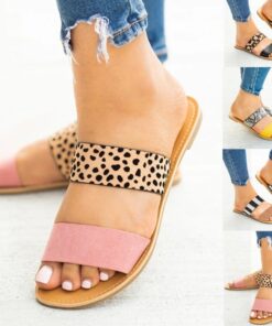 Leopard slippers sandals