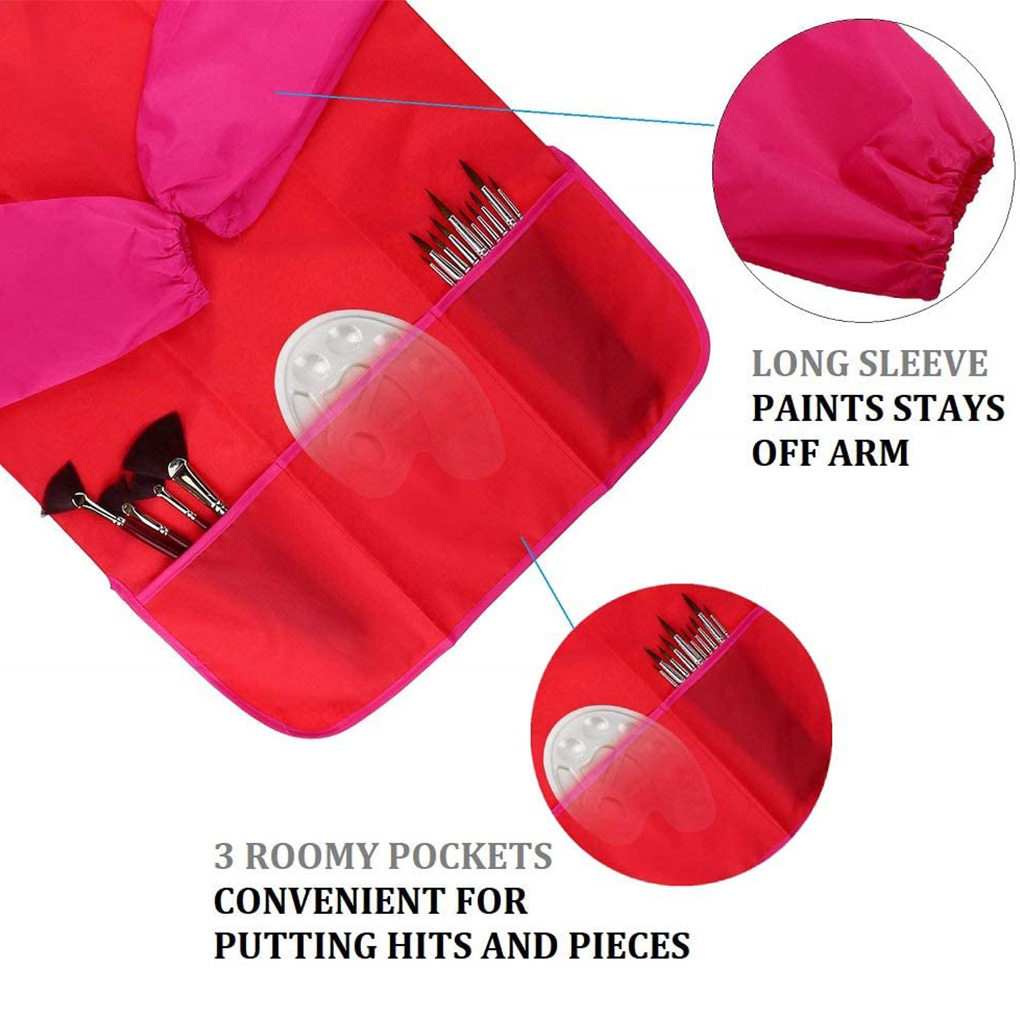 Aprons Learning Education Interesting Toys Waterproof Painting Apron Portable Children Smock Long Sleeve - Image 9