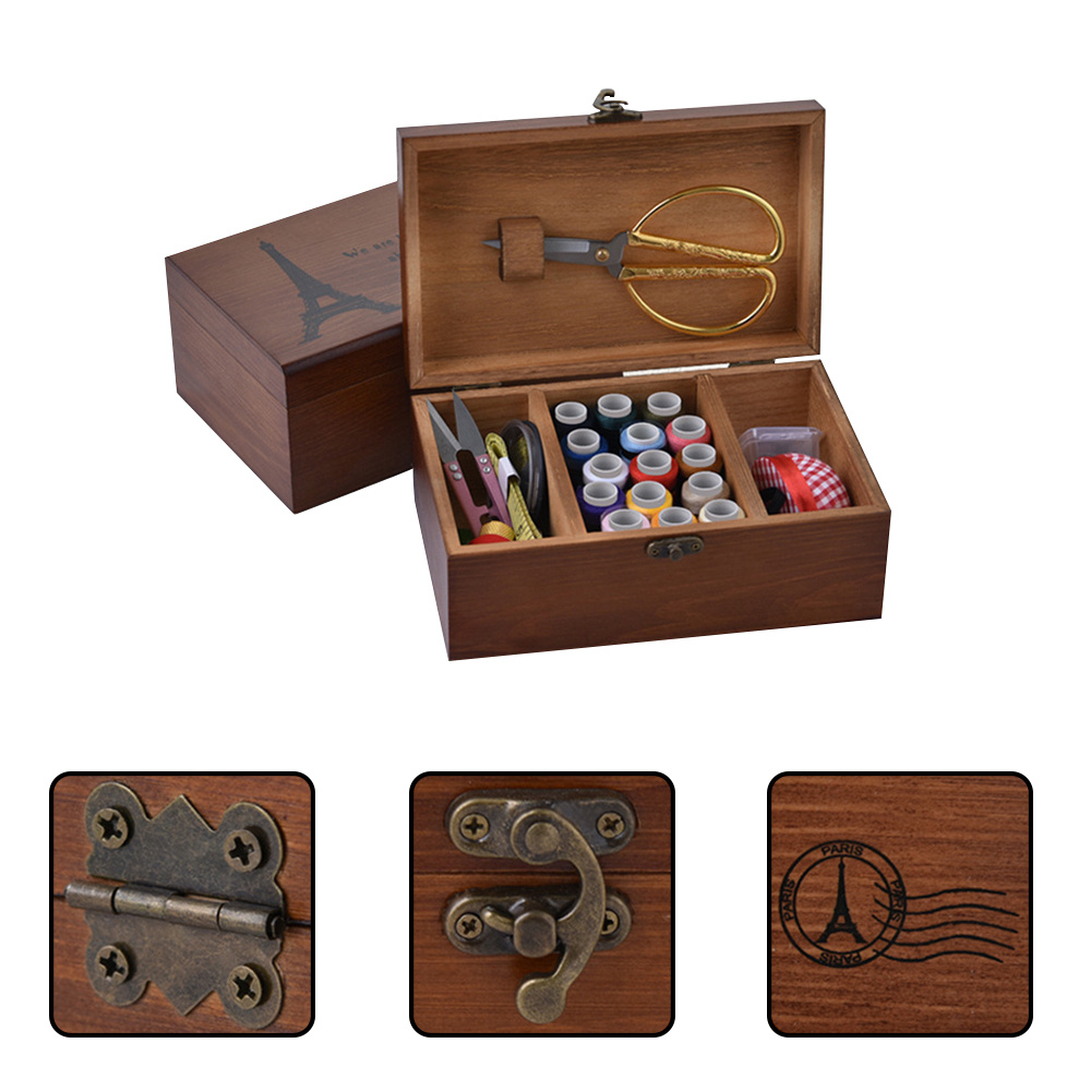Solid wood sewing box - Image 4