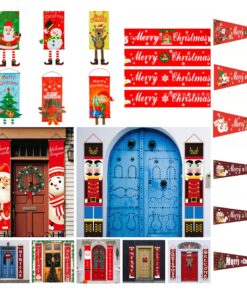 Christmas Window Curtains Hanging Flags Banners Pull Flags Pendant Festive Home Party Decoration