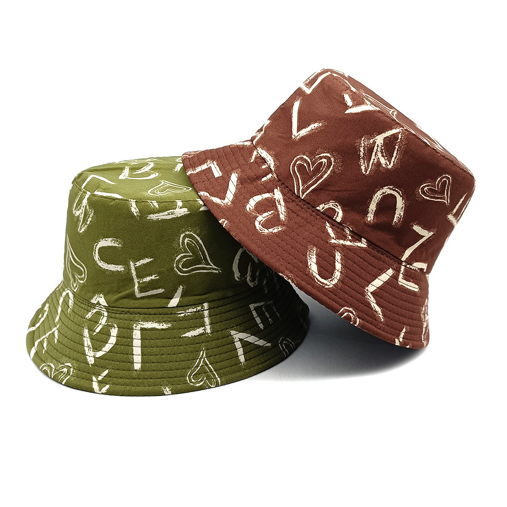 Love Letter Pattern Digital Printing Bucket Hat - Image 3