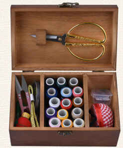Solid wood sewing box