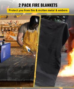 Alternative view of 6x10FT Fiberglass Fire Welding Blanket 1022°F Flame Retardant 2PCS w/ Brass Grommets