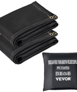 6x10FT Fiberglass Fire Welding Blanket 1022°F Flame Retardant 2PCS w/ Brass Grommets