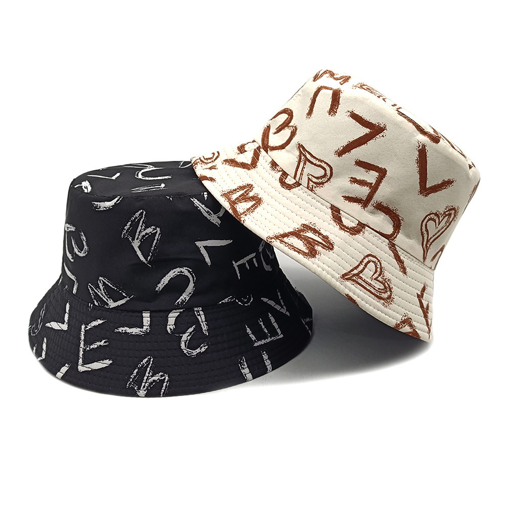 Love Letter Pattern Digital Printing Bucket Hat - Image 5