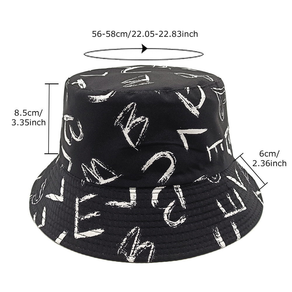 Love Letter Pattern Digital Printing Bucket Hat - Image 9