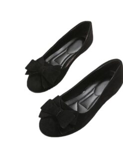 Alternative view of Rubber Plus Size Flat Casual Shoes Women Suede Bow Round Head Gommino
