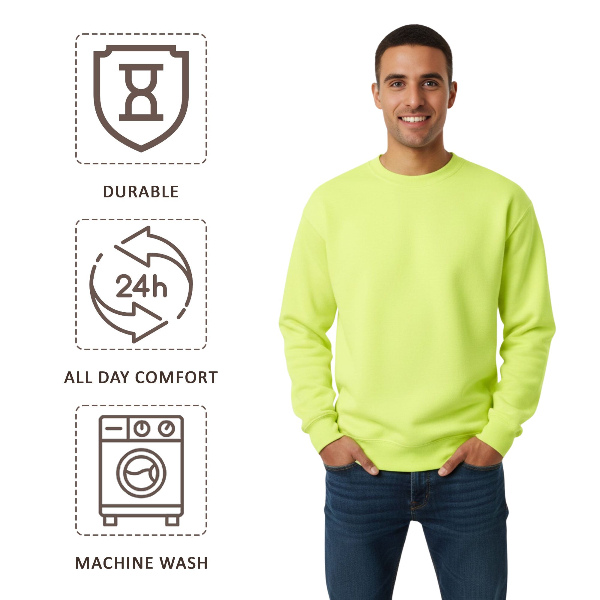 Gildan Men's Heavy Blend Crewneck Sweatshirt - 18000 - Image 3