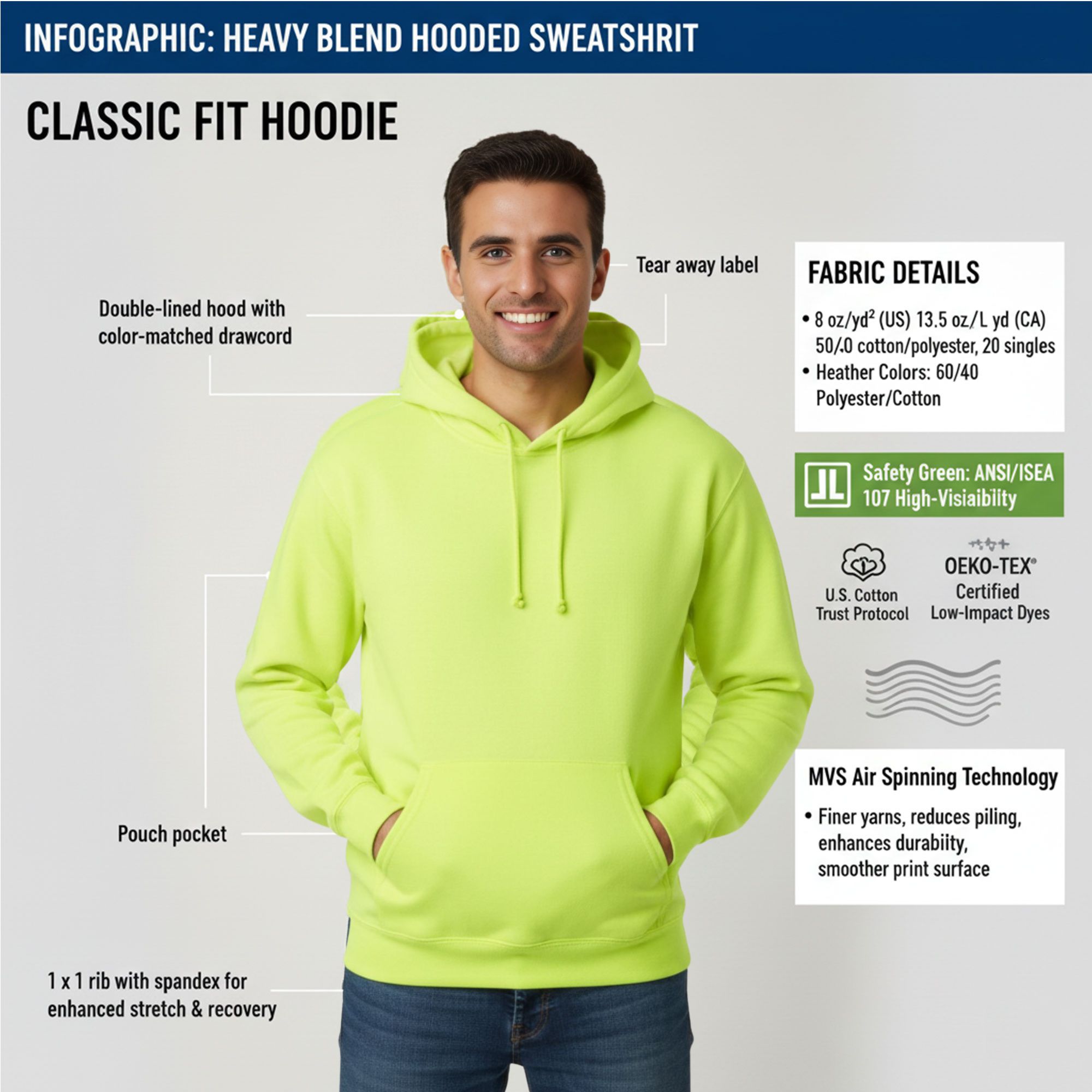 Gildan Men's Heavy Blend Hooded Sweatshirt - 18500 - Image 4