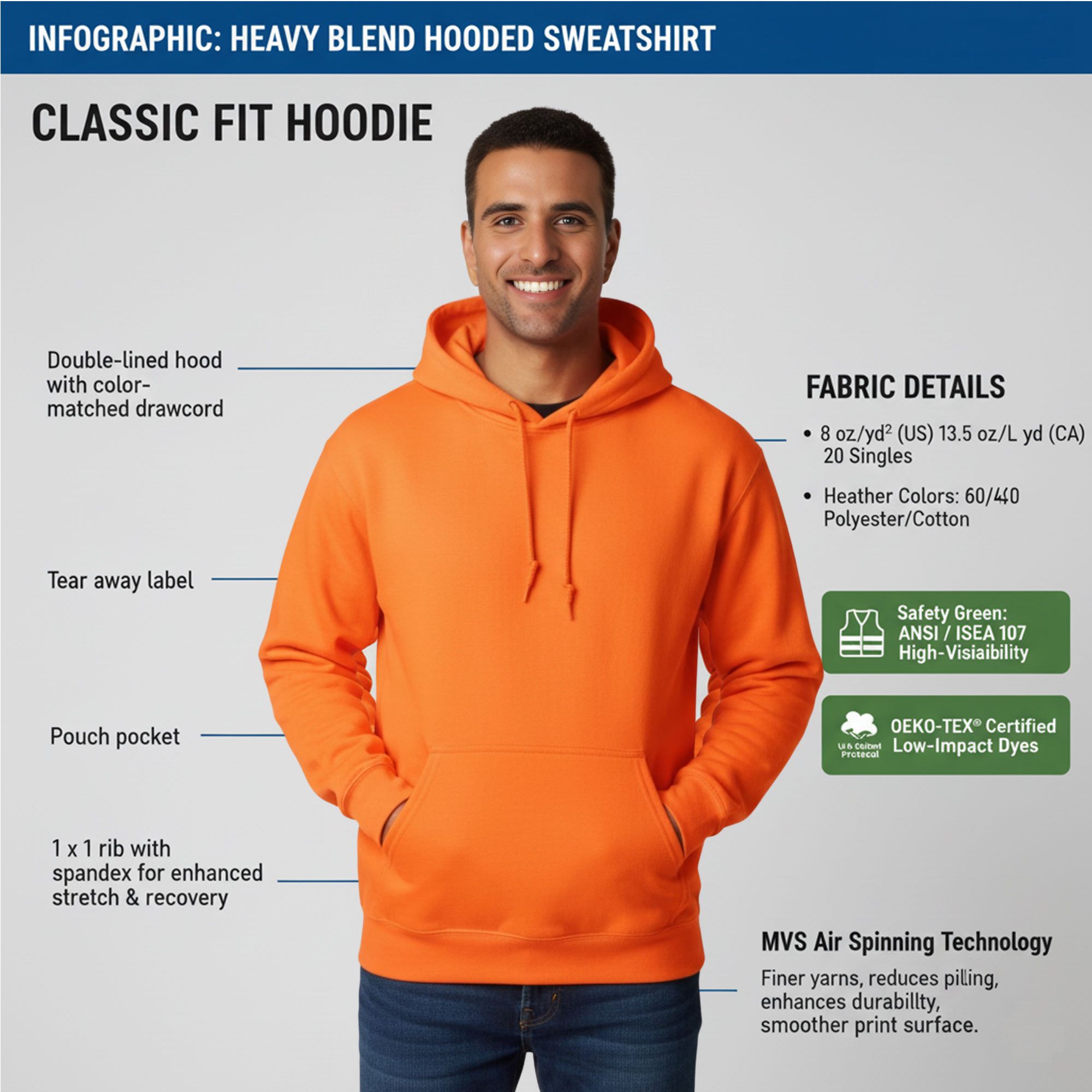 Gildan Men's Heavy Blend Hooded Sweatshirt - 18500 - Image 8