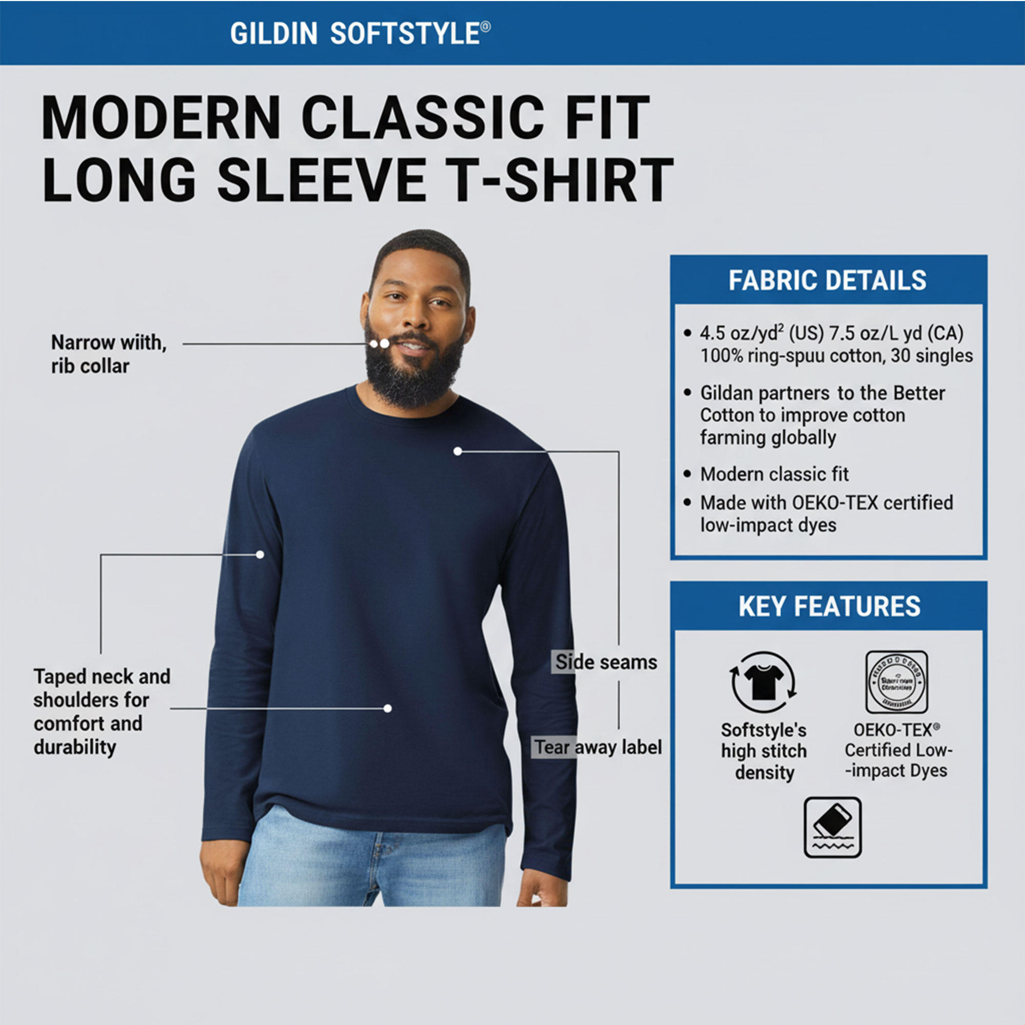 Gildan Unisex Softstyle Long Sleeve T-Shirt - Image 7