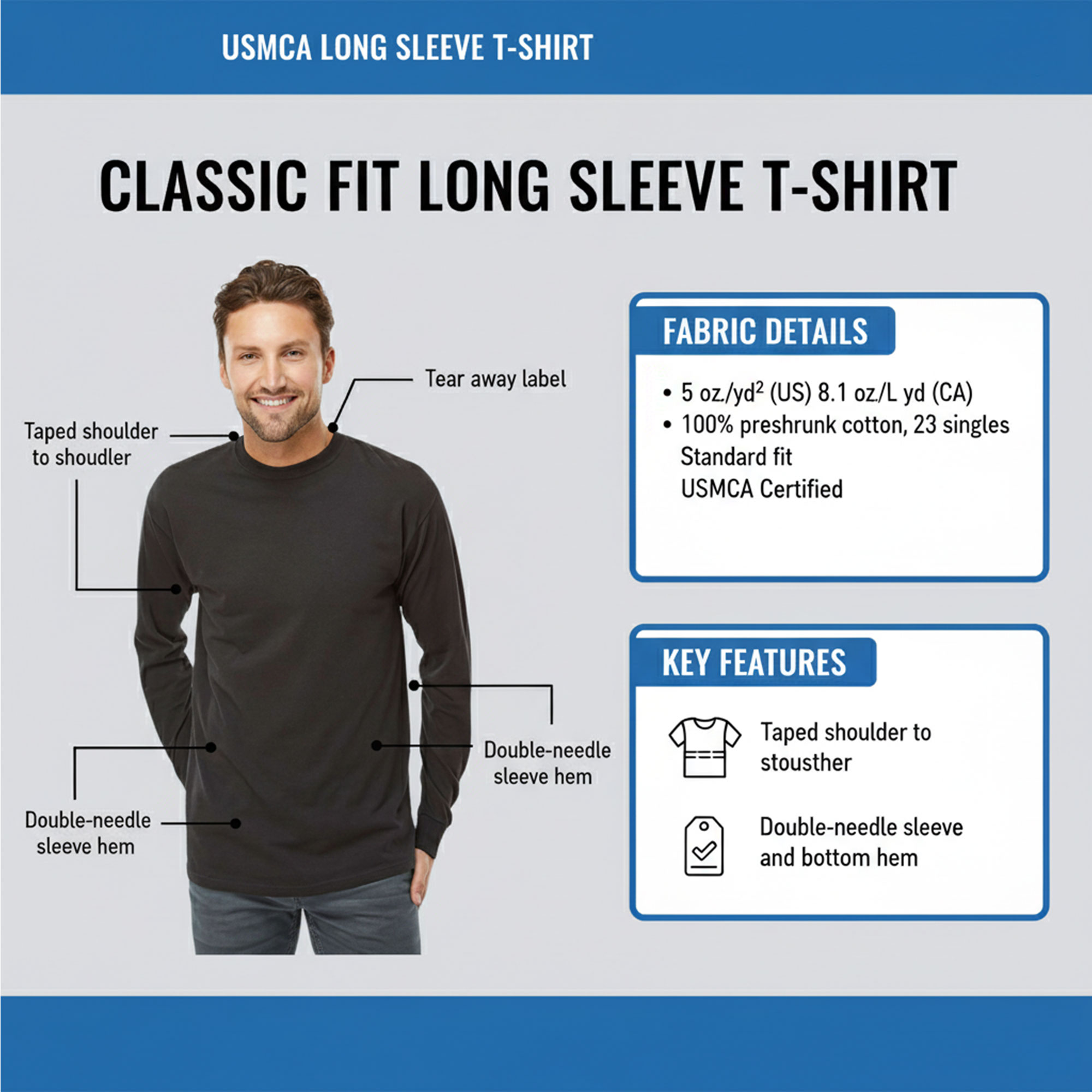 M&O Men's Gold Soft Touch Long Sleeve T-Shirt - Image 6