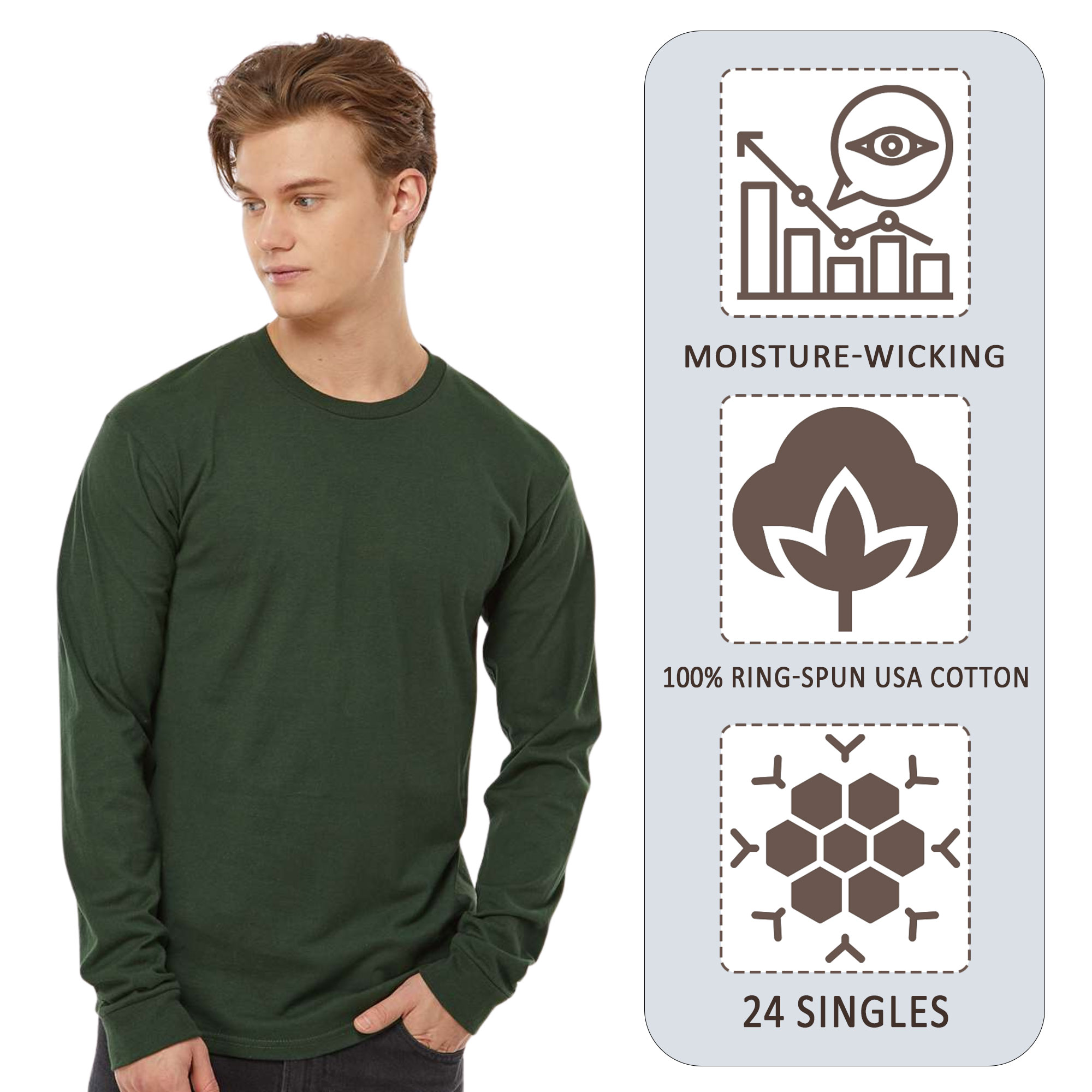 Tultex Men's Heavyweight Jersey Long Sleeve T-Shirt - 291 - Image 8