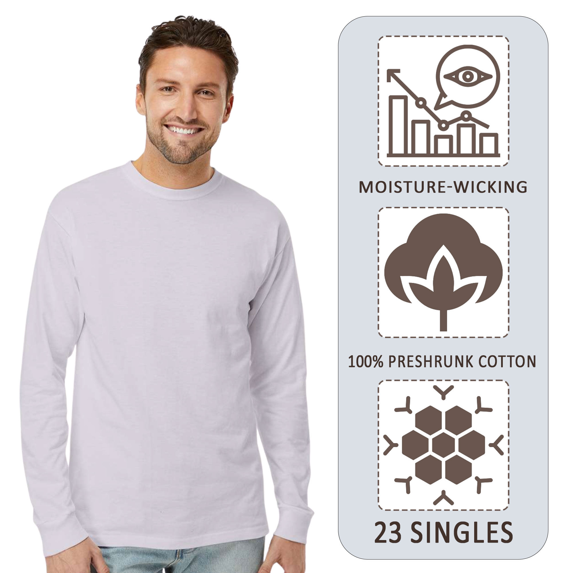 M&O Men's Gold Soft Touch Long Sleeve T-Shirt - Image 3