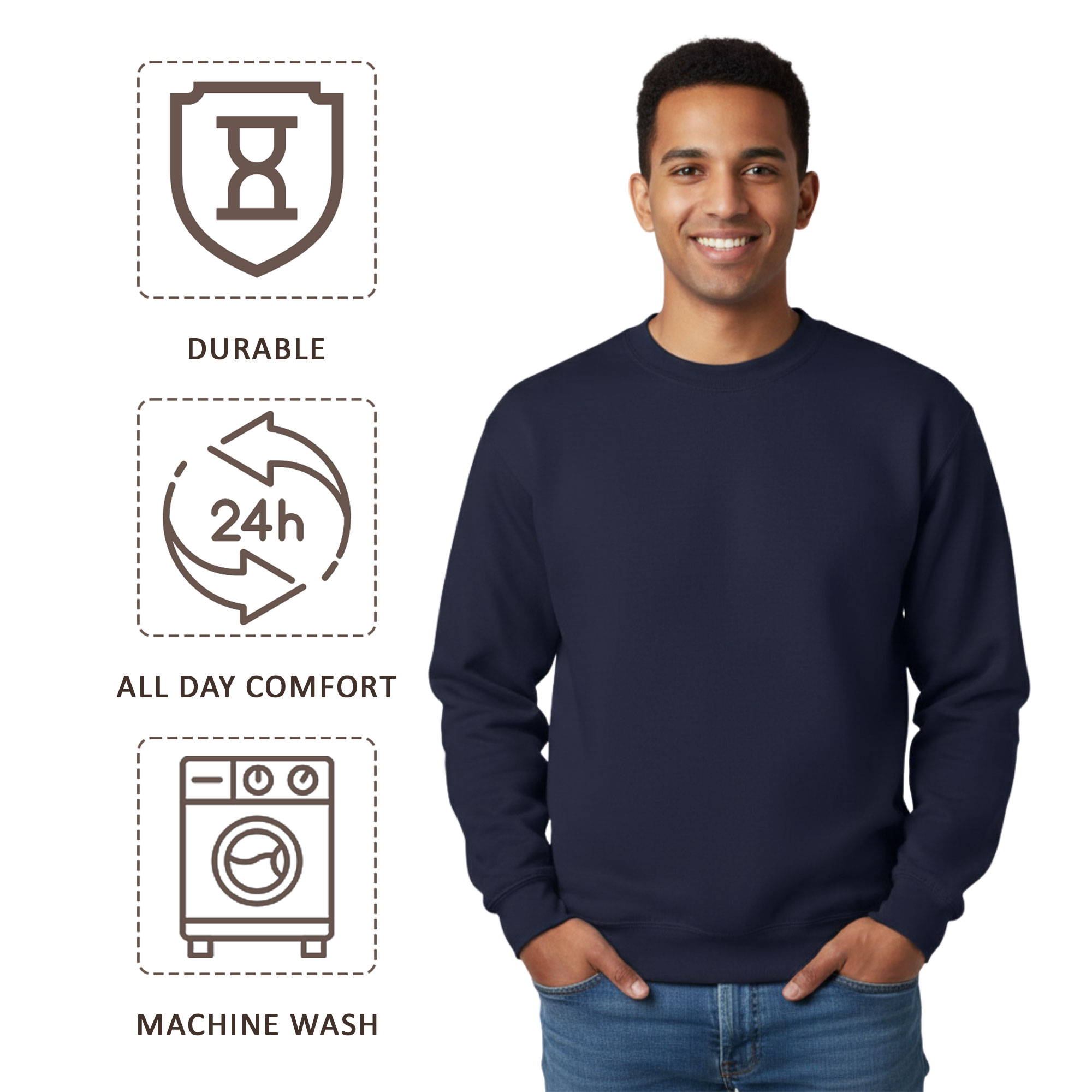 Gildan Unisex Heavy Blend Crewneck Sweatshirt - 18000 - Image 3