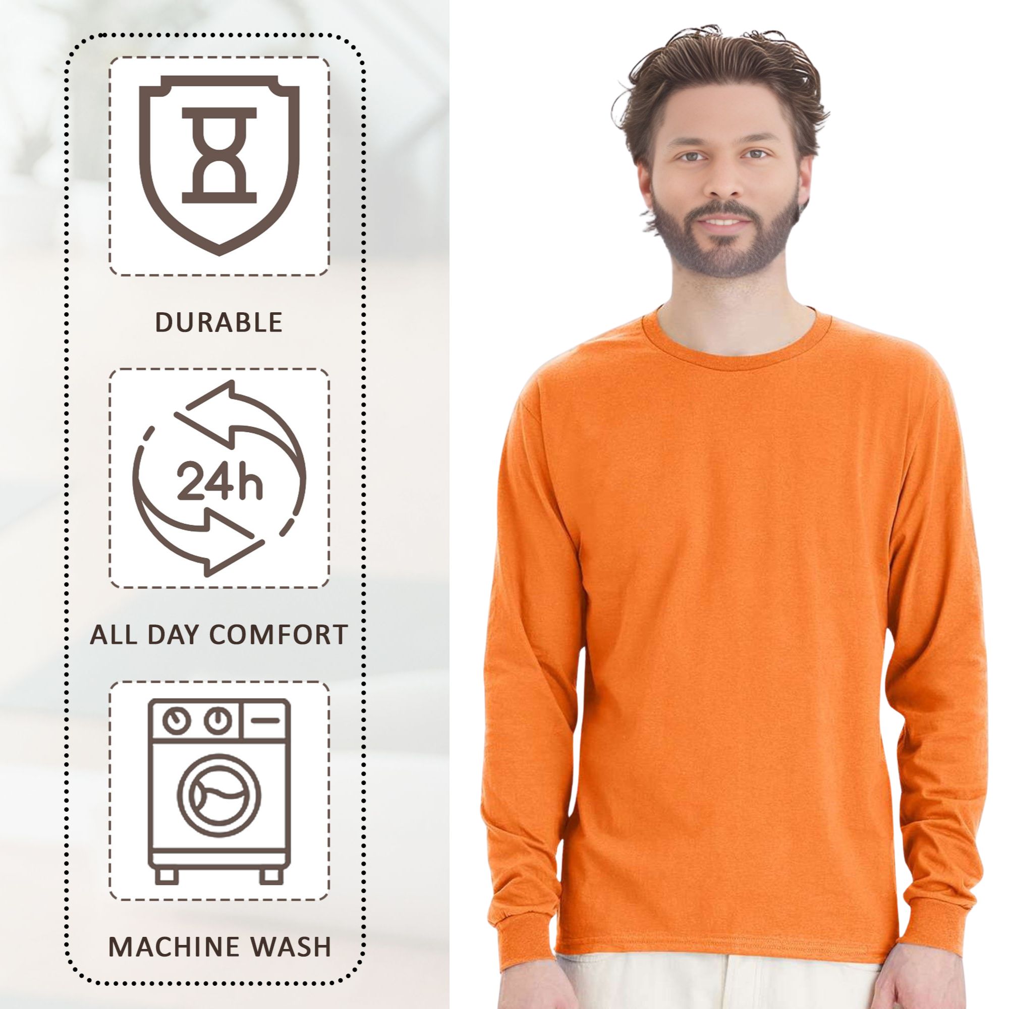 Gildan Men's Heavy Cotton Long Sleeve T-Shirt - Image 5